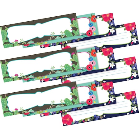Barker Creek Petals & Prickles Bulletin Board Signs/Name Plates, Multi-Design, 108/Set 4317